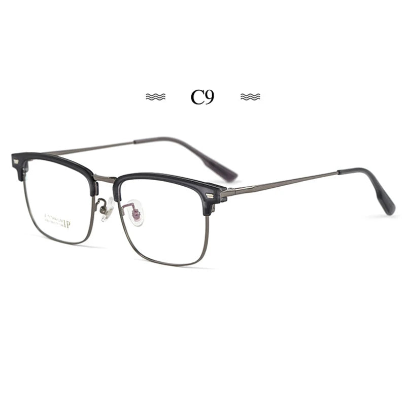 Hotochki Unisex Full Rim Square Titanium Acetate Eyeglasses 942322 Full Rim Hotochki C9