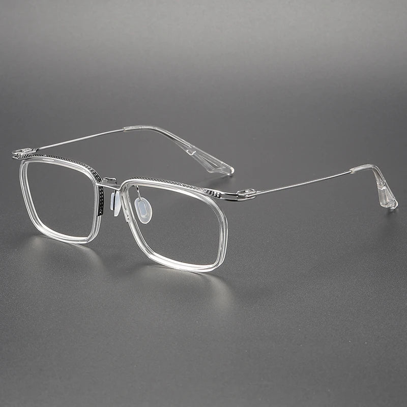 Bobbie Unisex Full Rim Square Acetate Titanium Eyeglasses 808639