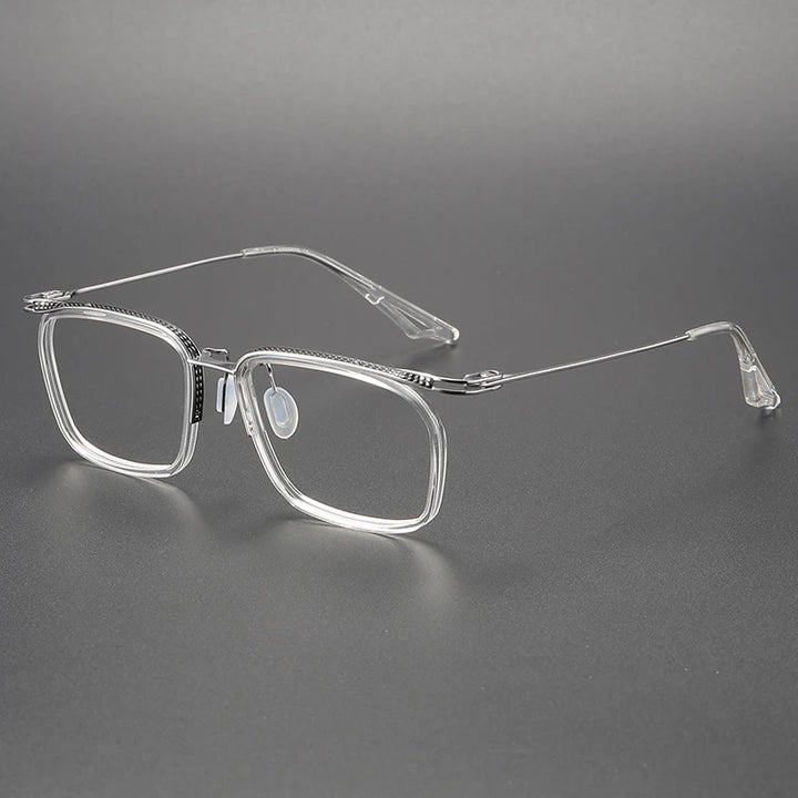 Bobbie Unisex Full Rim Square Acetate Titanium Eyeglasses 808639