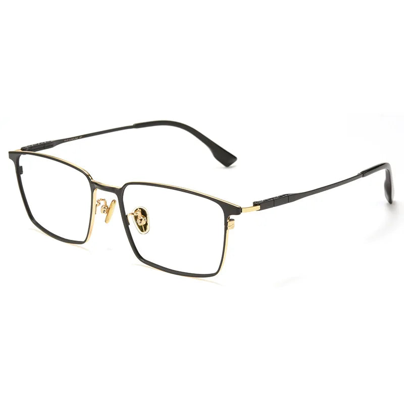Yimaruili Men's Full Rim Square Titanium Eyeglasses 86037
