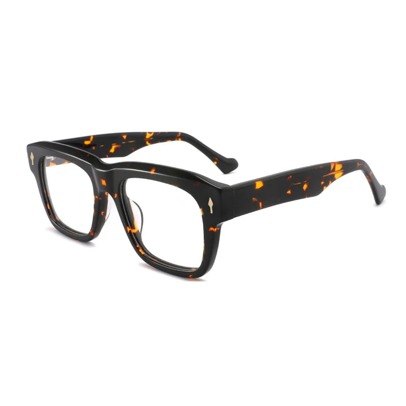 Gatenac Unisex Full Rim Big Square Thick Acetate Eyeglasses  Gxyj1523 Full Rim Gatenac Tortoiseshell  