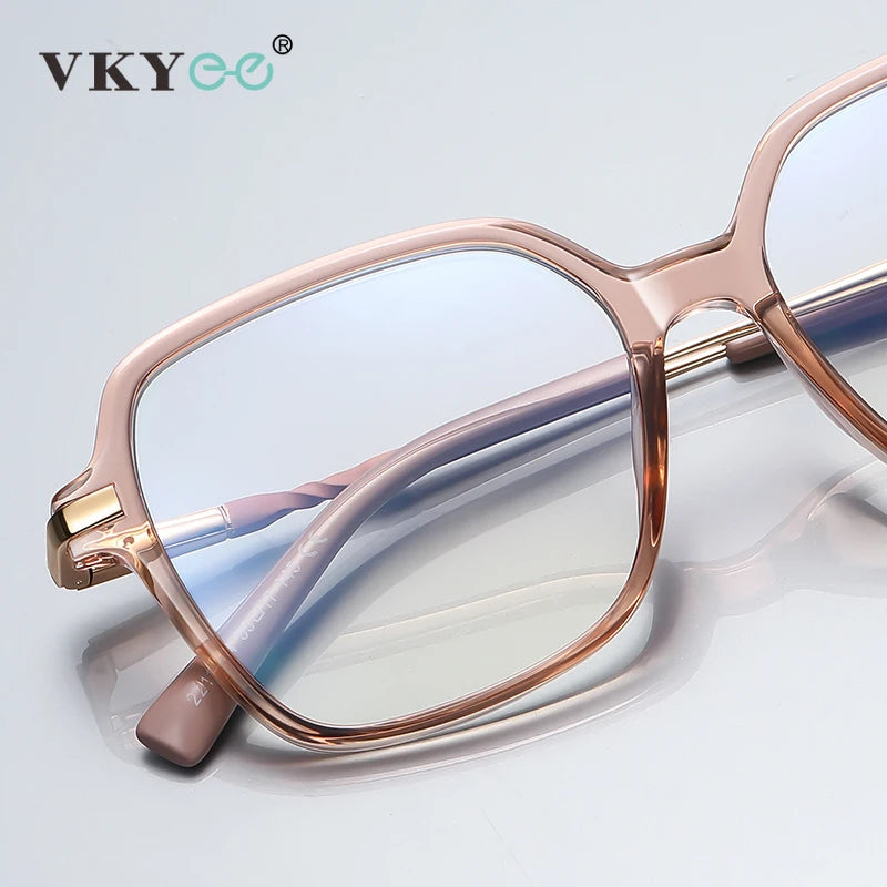 Vicky Women's Full Rim Large Polygon Tr 90 Alloy Reading Glasses 2211 Reading Glasses Vicky   