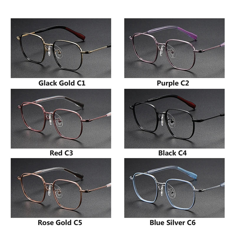 Oveliness Unisex Full Rim Square Titanium Eyeglasses 80940 Full Rim Oveliness   