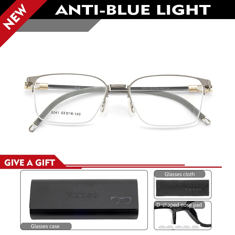 Vicky Unisex Semi Rim Square Alloy Silicone Reading Glasses 84214