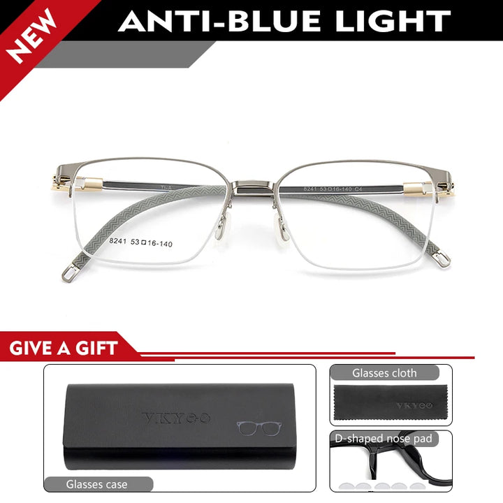 Vicky Unisex Semi Rim Square Alloy Silicone Reading Glasses 84214