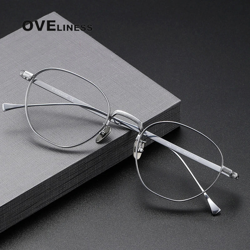 Oveliness Unisex Full Rim Oval Square Titanium Eyeglasses 49163