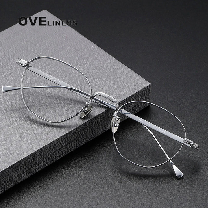 Oveliness Unisex Full Rim Oval Square Titanium Eyeglasses 49163