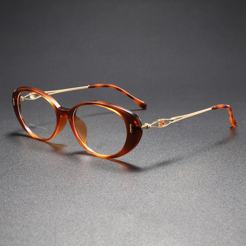 Momoja Women's Full Rim Oval Tr 90 Alloy Spring Hinge Eyeglasses 726020