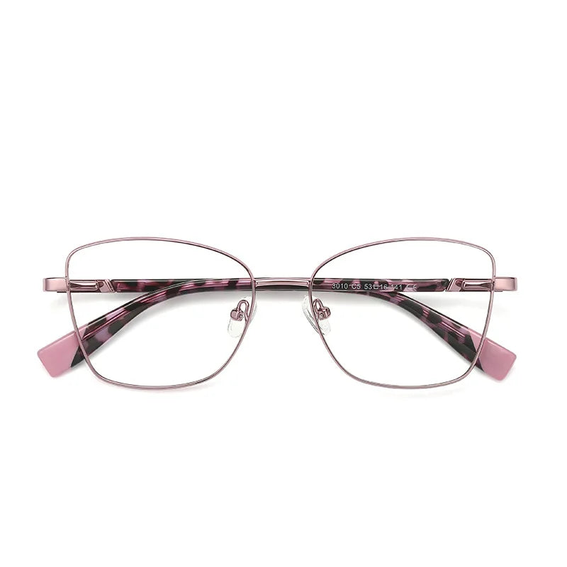 Yimaruili Women's Full Rim Square Cat's Eye Alloy Eyeglasses Y3010 Full Rim Yimaruili Eyeglasses C5  