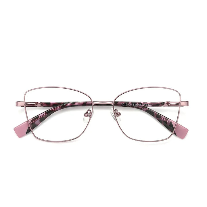 Yimaruili Women's Full Rim Square Cat's Eye Alloy Eyeglasses Y3010 Full Rim Yimaruili Eyeglasses C5  