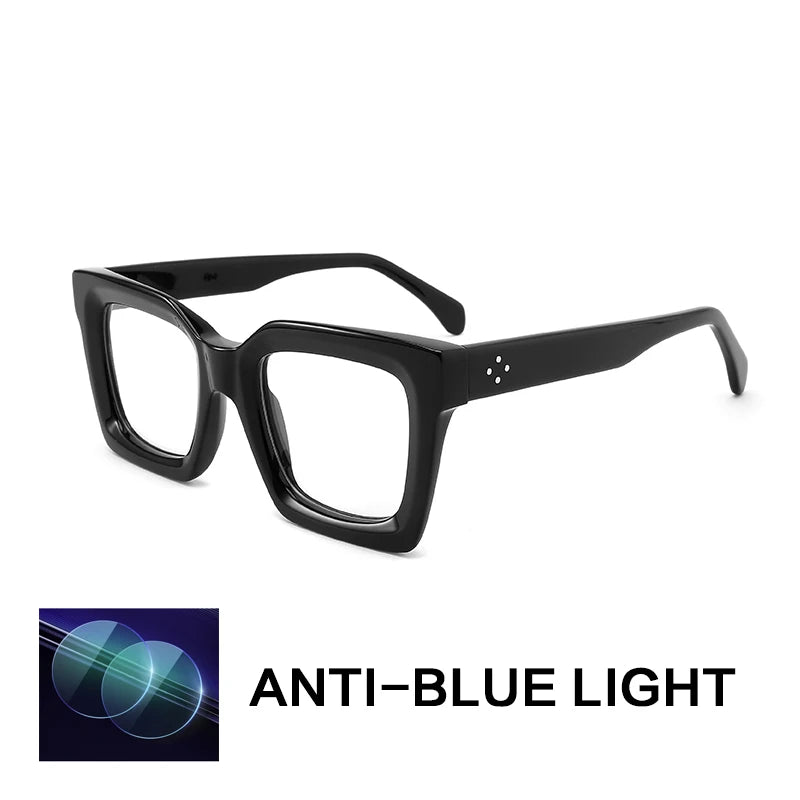 Gatenac Unisex Full Rim Square Acetate Reading Glasses 882215