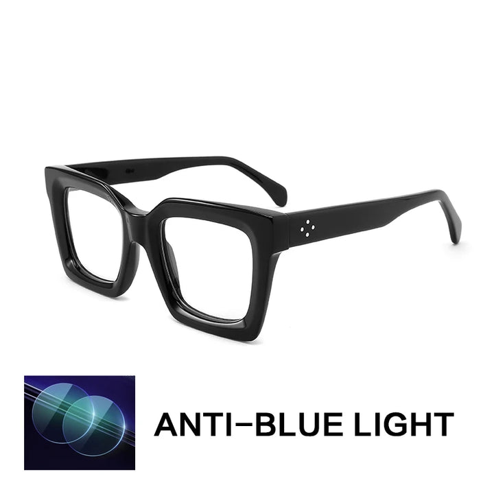 Gatenac Unisex Full Rim Square Acetate Reading Glasses 882215