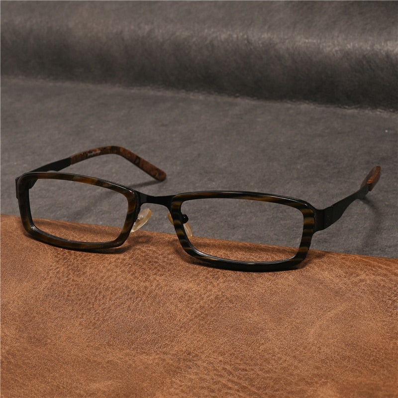 Cubojue Unisex Full RIm Rectangle Tr 90 Titanium Myopic Reading Glasses 2107m Reading Glasses Cubojue   