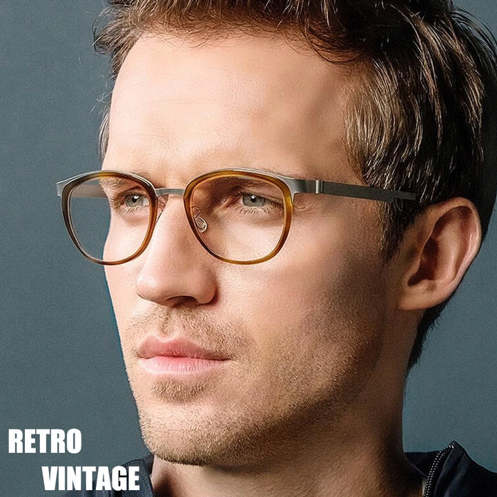 Bobbie Unisex Full Rim Round Acetate Eyeglasses 9704