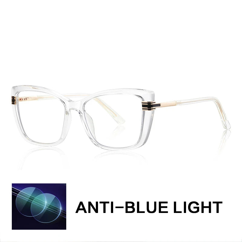Gatenac Women's Full Rim Square Tr 90 Titanium Reading Glasses Gxy2273