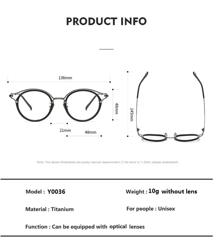 Bobbie Women's Full Rim Round Titanium Acetate Eyeglasses 960036