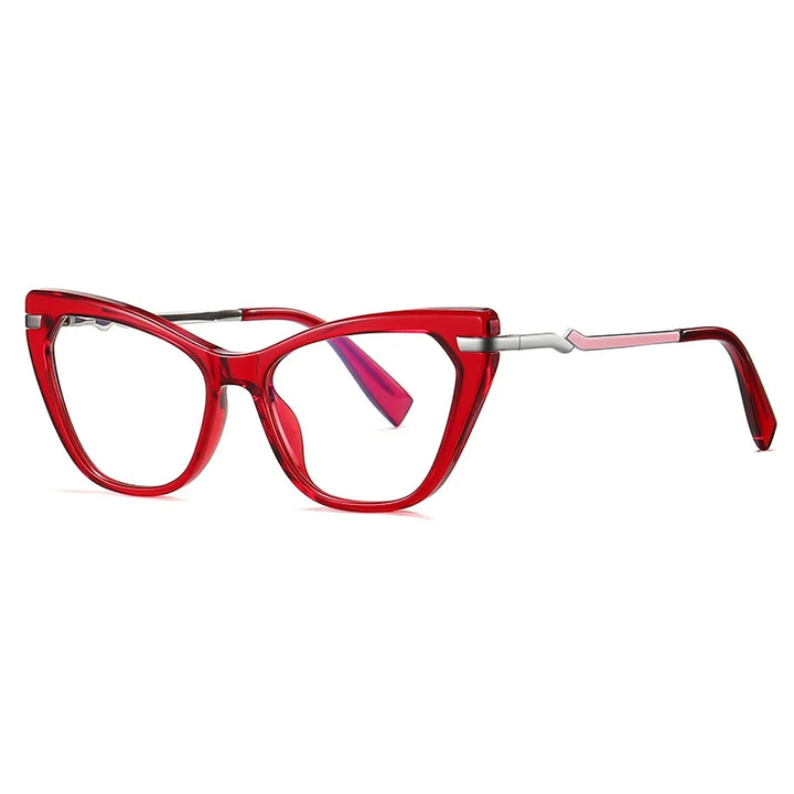 Laoyehui Women's Full Rim Cat Eye Tr 90 Alloy Reading Glasses L2107 Reading Glasses Laoyehui C5 -300 