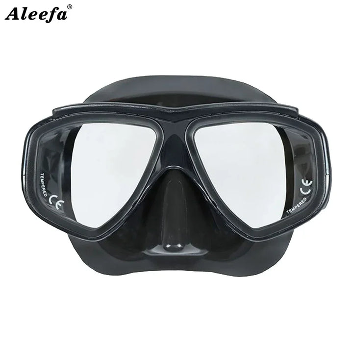 Aleefa Unisex Goggle Pc Silicone Tempered Glass Lens Swim Mask 64302