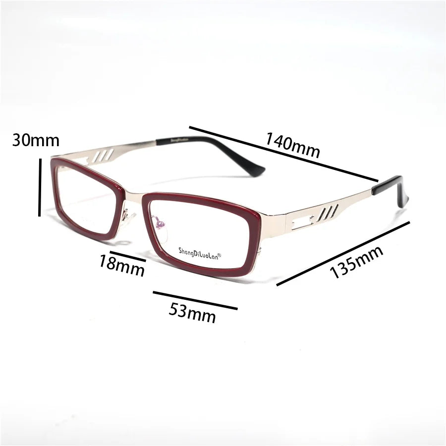 Cubojue Unisex Full Rim Rectangle Alloy Acetate Reading Glasses 73053 Reading Glasses Cubojue