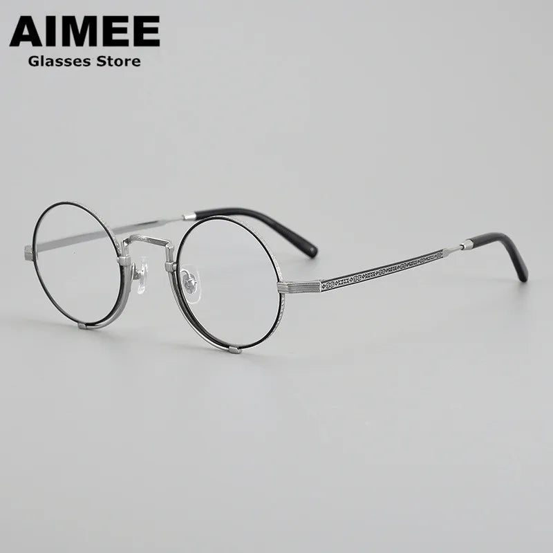 Aimee Unisex Full Rim Round Titanium Eyeglasses 5919 Full Rim Aimee   