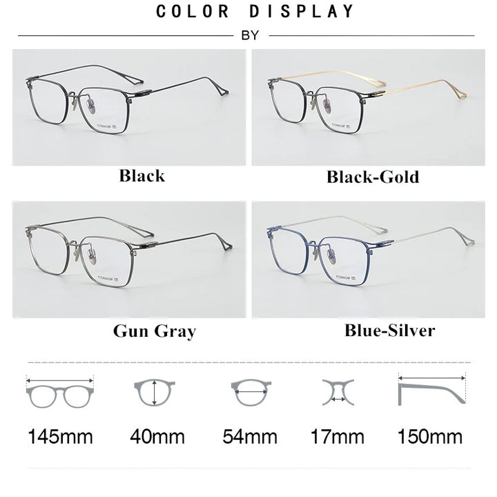 Black Mask Unisex Full Rim Square Titanium Eyeglasses 9497 Full Rim Black Mask