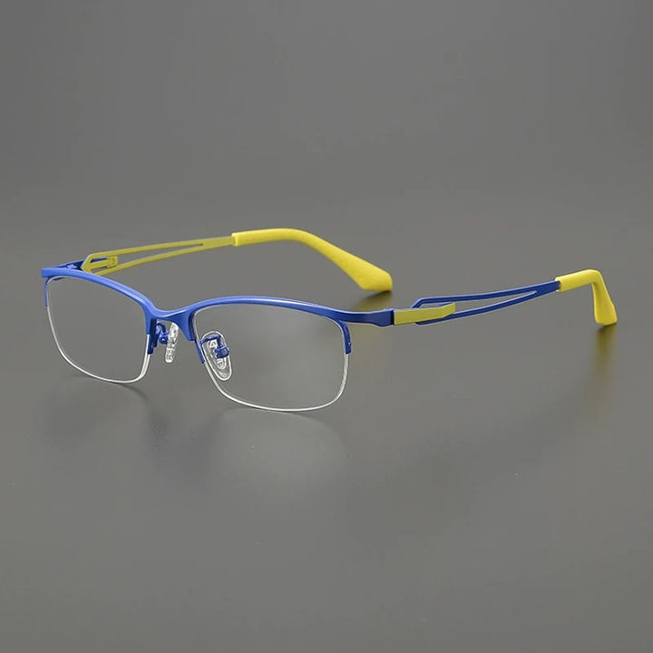 Gatenac Women's Semi Rim Square Brow Line Titanium Eyeglasses Gx185867