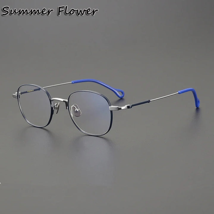 Summer Flower Unisex Full Rim Round Square Titanium Eyeglasses 20469
