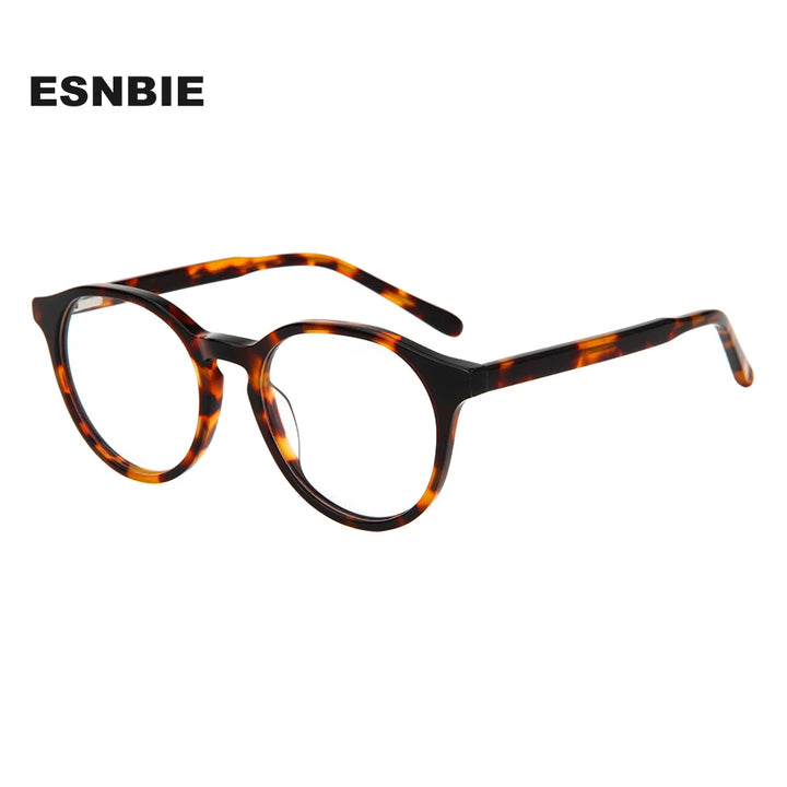 Esnbie Unisex Full Rim Round Acetate Eyeglasses 602-SA221