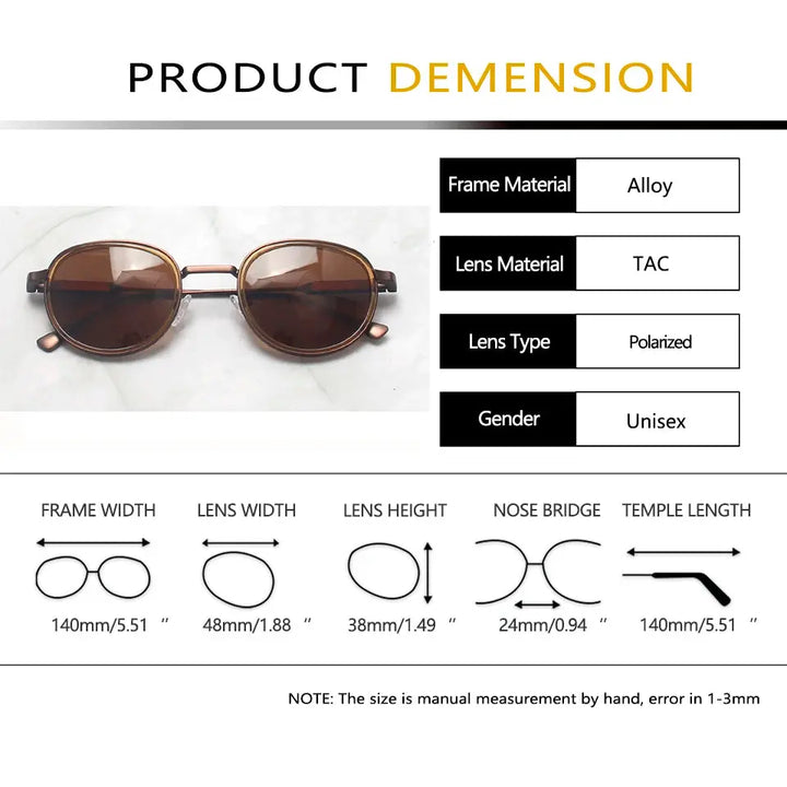 Esnbie 252041 Unisex Full Rim Oval Round Acetate Alloy Sunglasses FuzWeb