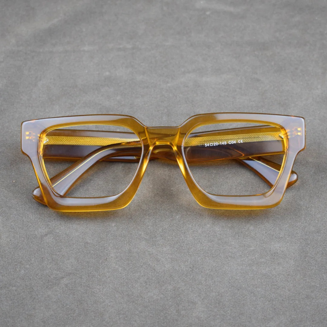 CCspace Women's Full Rim Big Brow Line Polygon Acetate Reading Glasses 802605