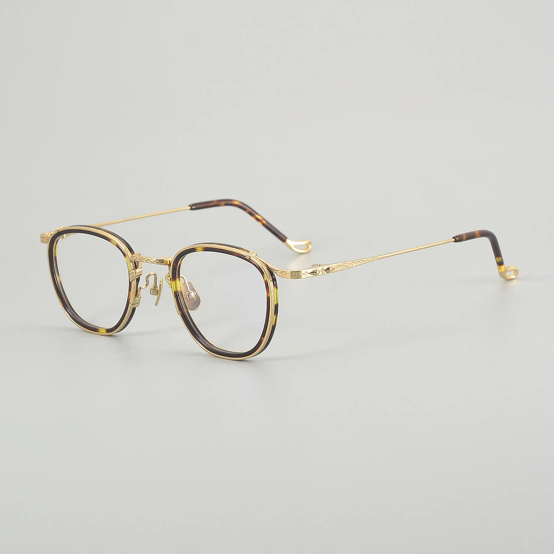 Muzz Unisex Full Rim Oval Square Titanium Acetate Eyeglasses 54916
