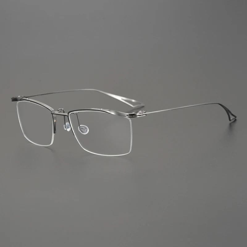 Aimee Unisex Semi Rim Square Titanium Eyeglasses 14855 Semi Rim Aimee   