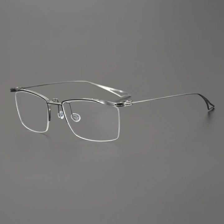 Aimee Unisex Semi Rim Square Titanium Eyeglasses 14855 Semi Rim Aimee   