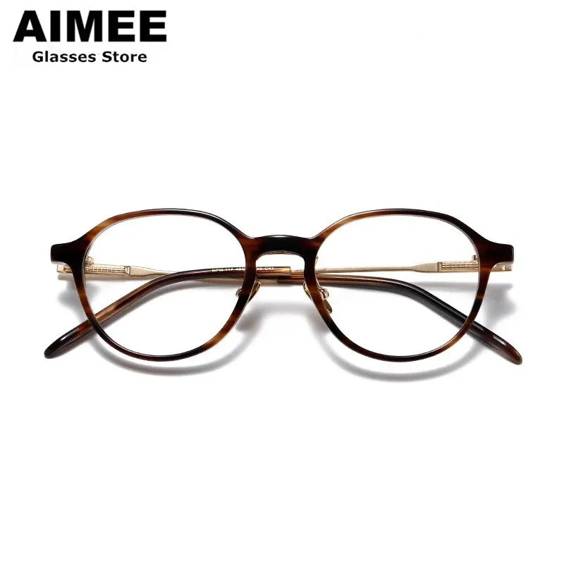 Aimee Women's Full Rim Round Titanium Acetate Eyeglasses 519117