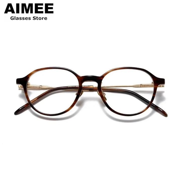 Aimee Women's Full Rim Round Titanium Acetate Eyeglasses 519117