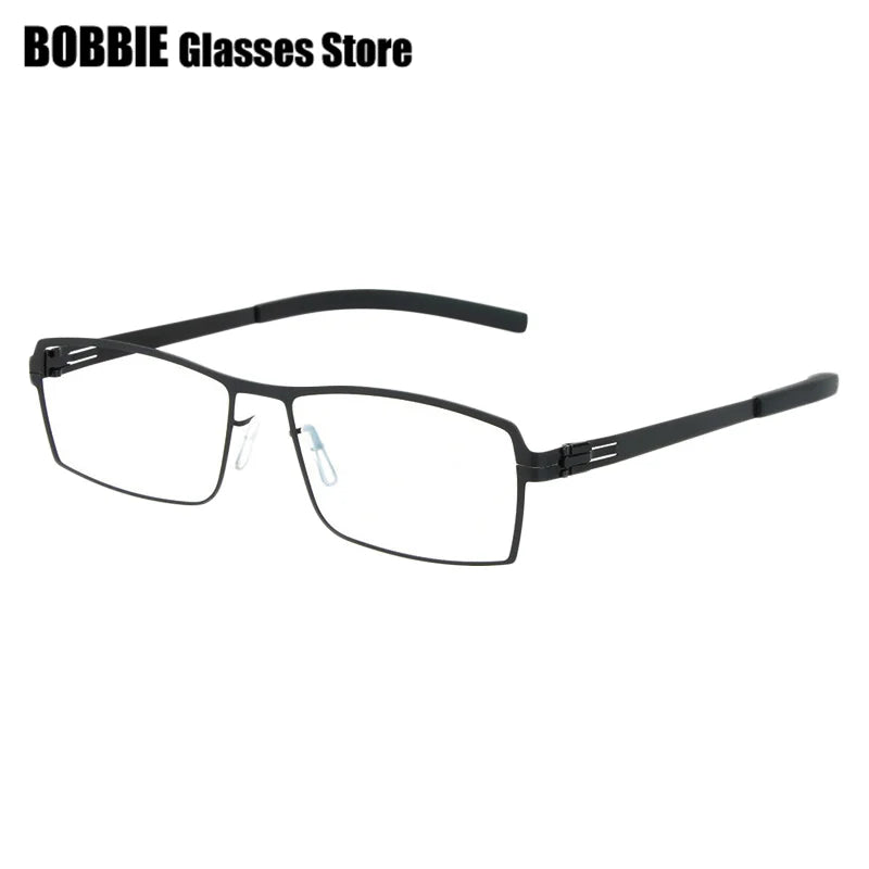 Bobbie Unisex Full Rim Square Screwless Steel Eyeglasses 508576