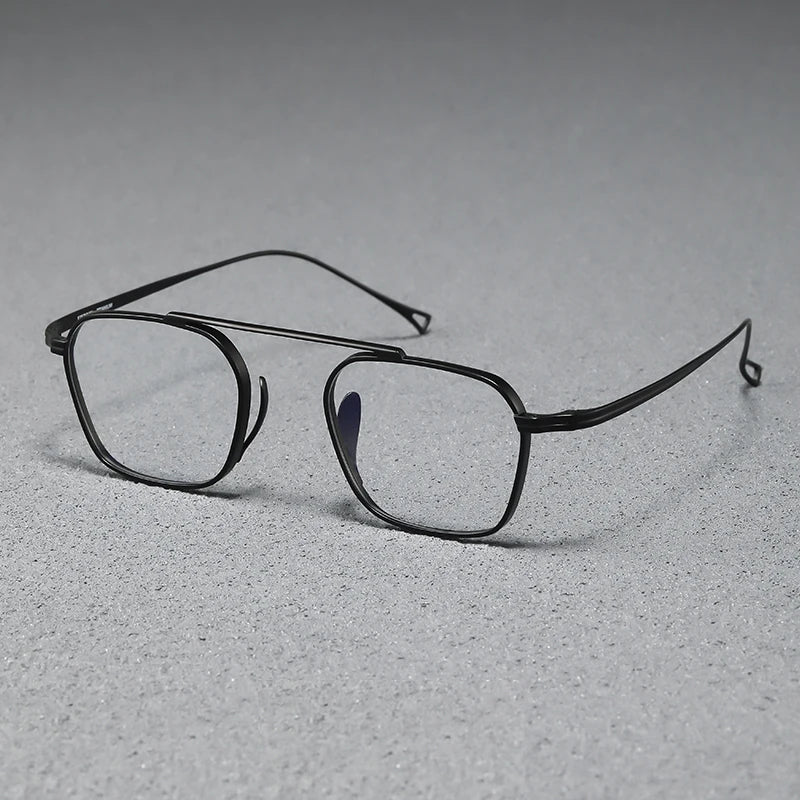 Black Mask Women's Full Rim Square Brow Line Titanium Eyeglasses 639501