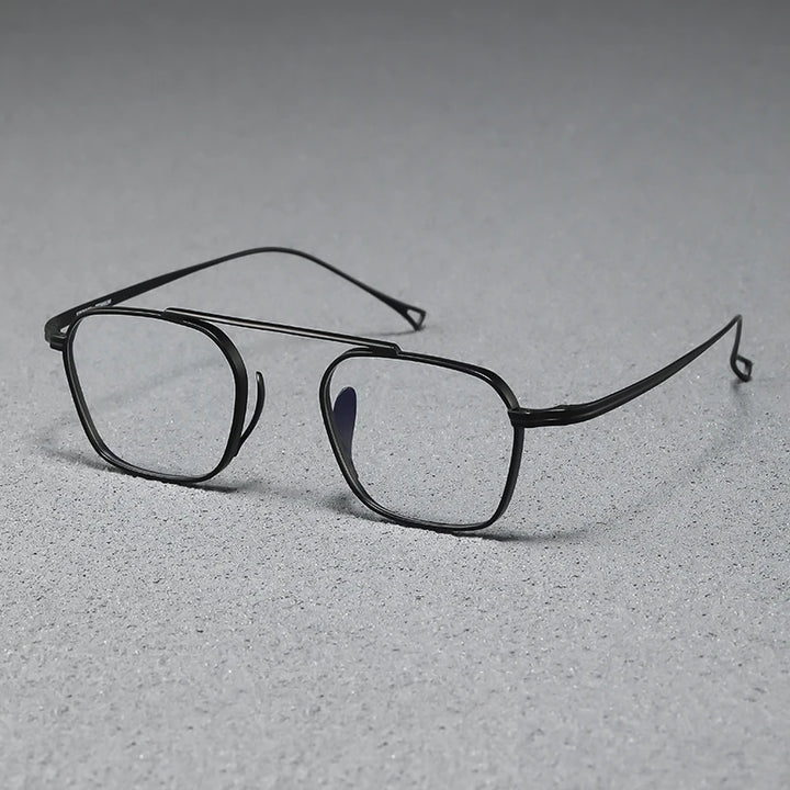 Black Mask Women's Full Rim Square Brow Line Titanium Eyeglasses 639501