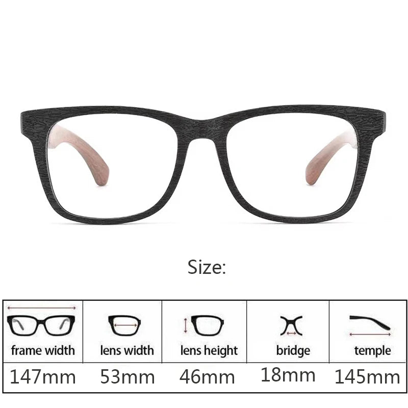 Hdcrafter Mens Full Rim Square Wood Frames 464000 — view 2 | Hdcrafter Eyeglasses at FuzWeb