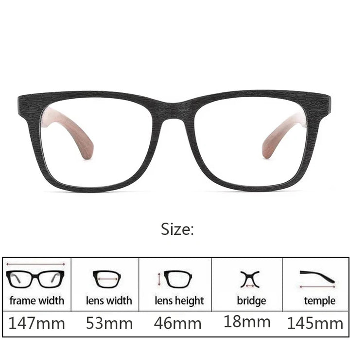 Hdcrafter Mens Full Rim Square Wood Frames 464000 — view 2 | Hdcrafter Eyeglasses at FuzWeb