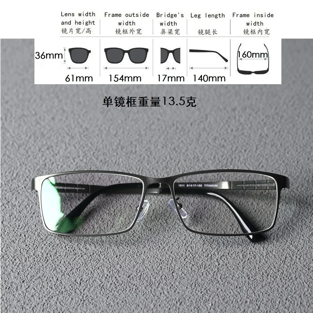 Cubojue Unisex Full Rim Big  Square Titanium Reading Glasses 671811