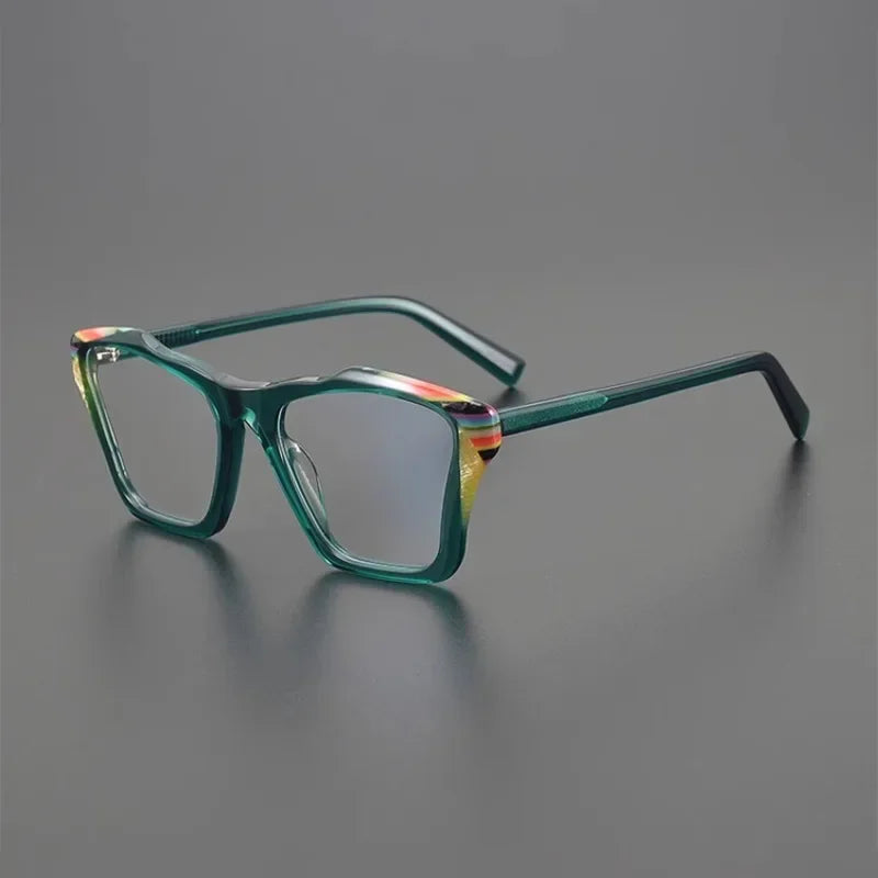 Hewei Unisex Full Rim Square Cat Eye Acetate Eyeglasses 78277 Full Rim Hewei C1 CHINA