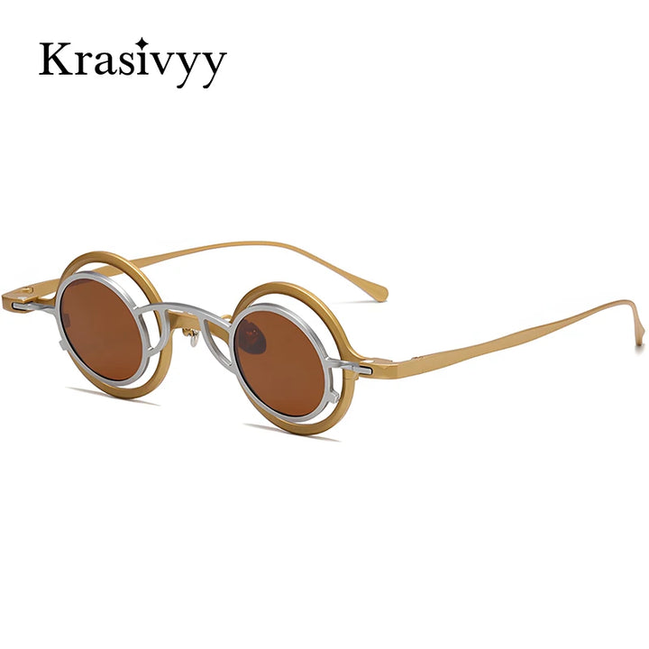 Krasivyy Unisex Round Titanium Prescription Eyeglasses with Clip-On ARLT5976