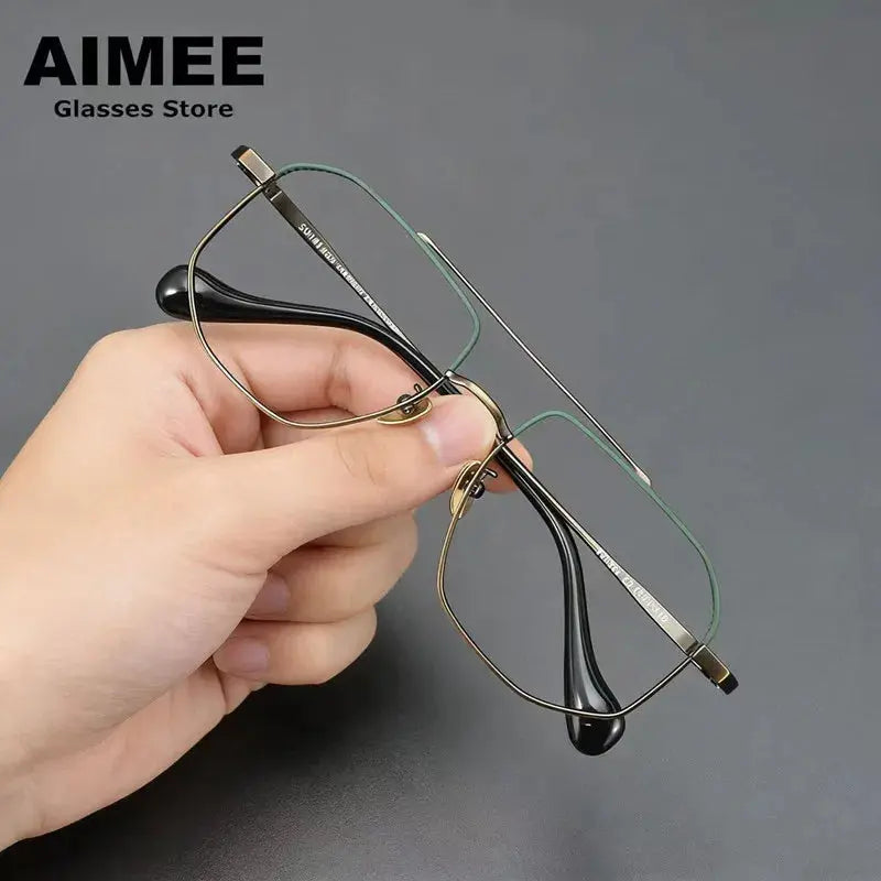 Aimee Full Rim 135000 Full Rim Titanium Unisex Frames Double Bridge FuzWeb