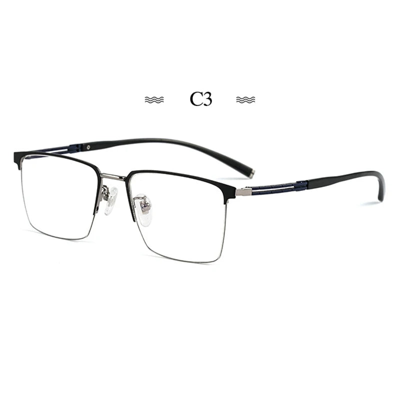 Hotochki Men's Full Rim Square Titanium Eyeglasses 86109