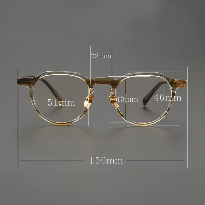 Black Mask Unisex Full Rim Round Acetate Eyeglasses BM-M2507