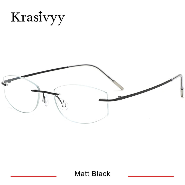 Krasivyy Women's Rimless Oval Screwless Titanium Eyeglasses 62106