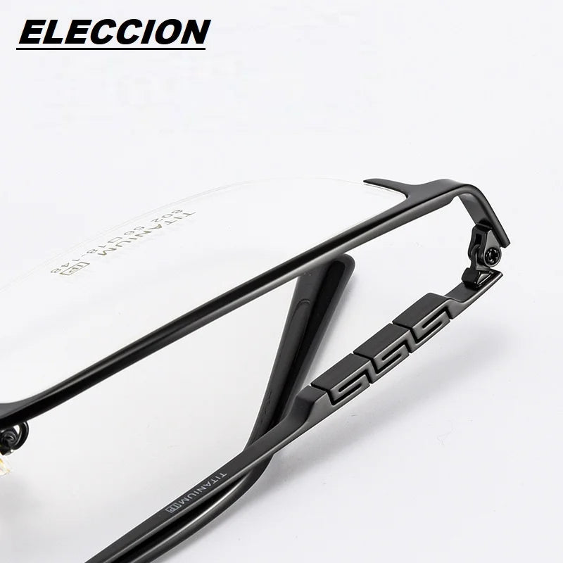 Eleccion Men's Semi Rim Square Titanium Eyeglasses 802805 Semi Rim Eleccion