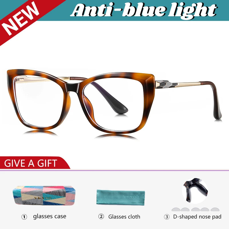 Vicky Women's Full Rim Square Cat Eye Tr 90 Alloy Reading Glasses 77230