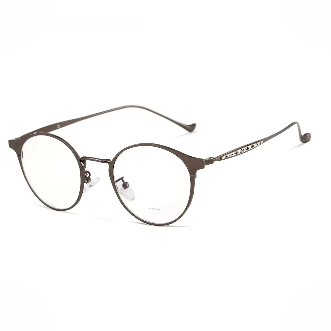 Hdcrafter Unisex Full Rim Round Alloy Frames 800600 FuzWeb